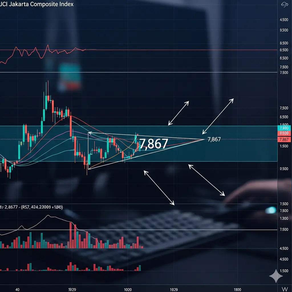 IHSG Konsolidasi di Level 7.867 Analisis Teknis dan Proyeksi Pergerakan