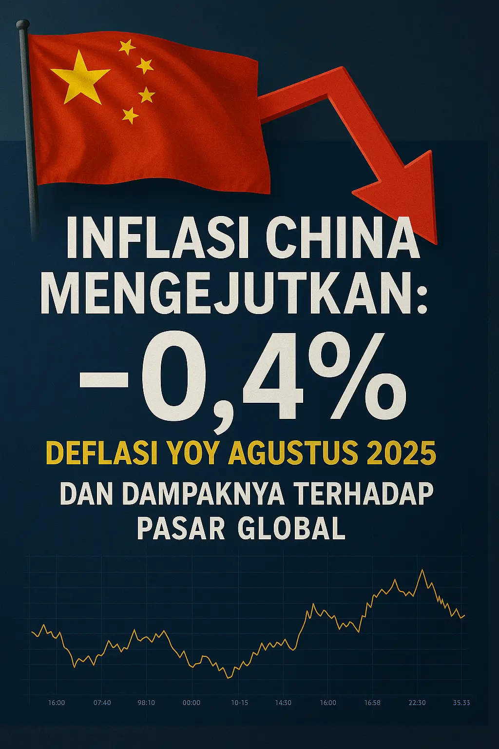Inflasi China Mengejutkan: Deflasi -0,4% YoY Agustus 2025 dan Dampaknya Terhadap Pasar Global