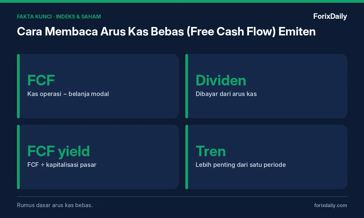 Fakta kunci: Cara Membaca Arus Kas Bebas (Free Cash Flow) Emiten: Rumus, Contoh, dan Tanda Bahaya