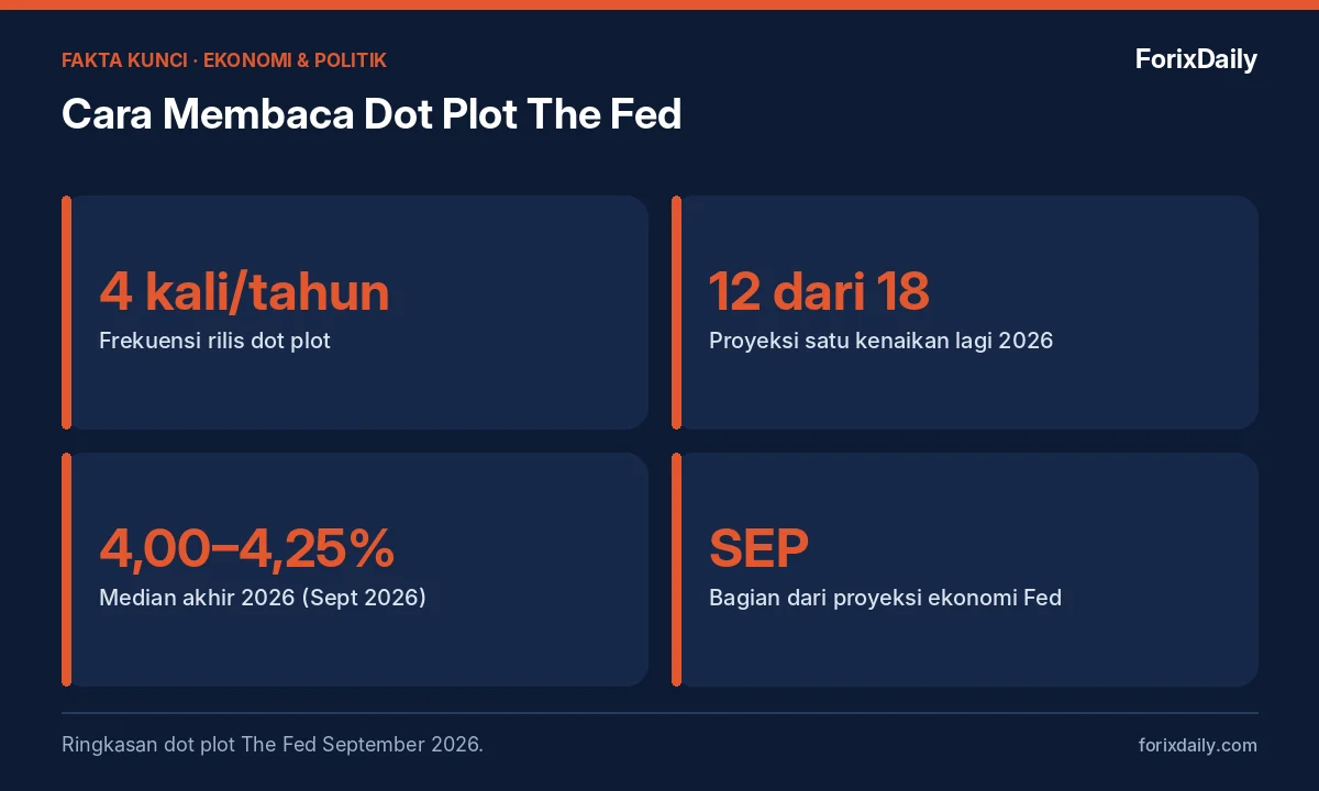 Fakta kunci: Cara Membaca Dot Plot The Fed: Proyeksi Suku Bunga Pejabat FOMC dan Contoh September 2026
