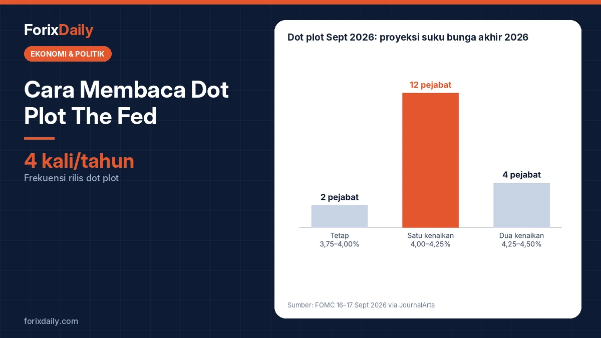 Cara Membaca Dot Plot The Fed: Proyeksi Suku Bunga Pejabat FOMC dan Contoh September 2026