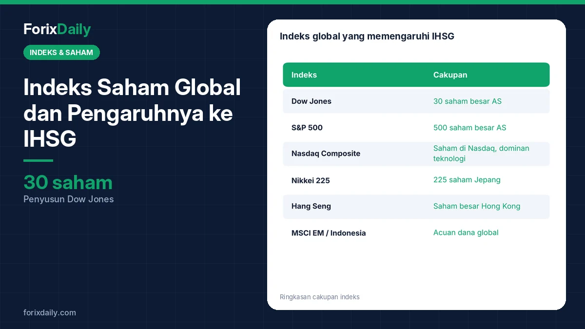 Indeks Saham Global dan Pengaruhnya ke IHSG: Dow Jones, S&P 500, Nasdaq, Nikkei, hingga Hang Seng