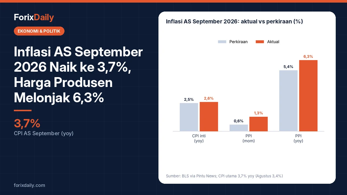 Inflasi AS September 2026 Naik ke 3,7%, Harga Produsen Melonjak 6,3%: Apa Artinya bagi The Fed?