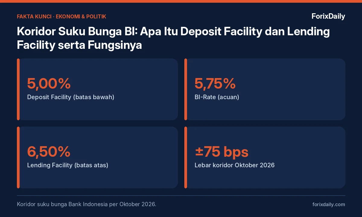 Fakta kunci: Koridor Suku Bunga BI: Apa Itu Deposit Facility dan Lending Facility serta Fungsinya