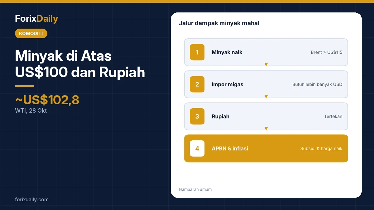 Minyak di Atas US$100 dan Rupiah: Mengapa Harga Minyak Mahal Menekan Kurs dan APBN
