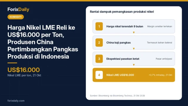 Harga Nikel LME Reli ke US$16.000 per Ton, Produsen China Pertimbangkan Pangkas Produksi di Indonesia