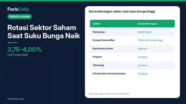 Rotasi Sektor Saham Saat Suku Bunga Naik: Sektor yang Cenderung Tahan dan yang Tertekan