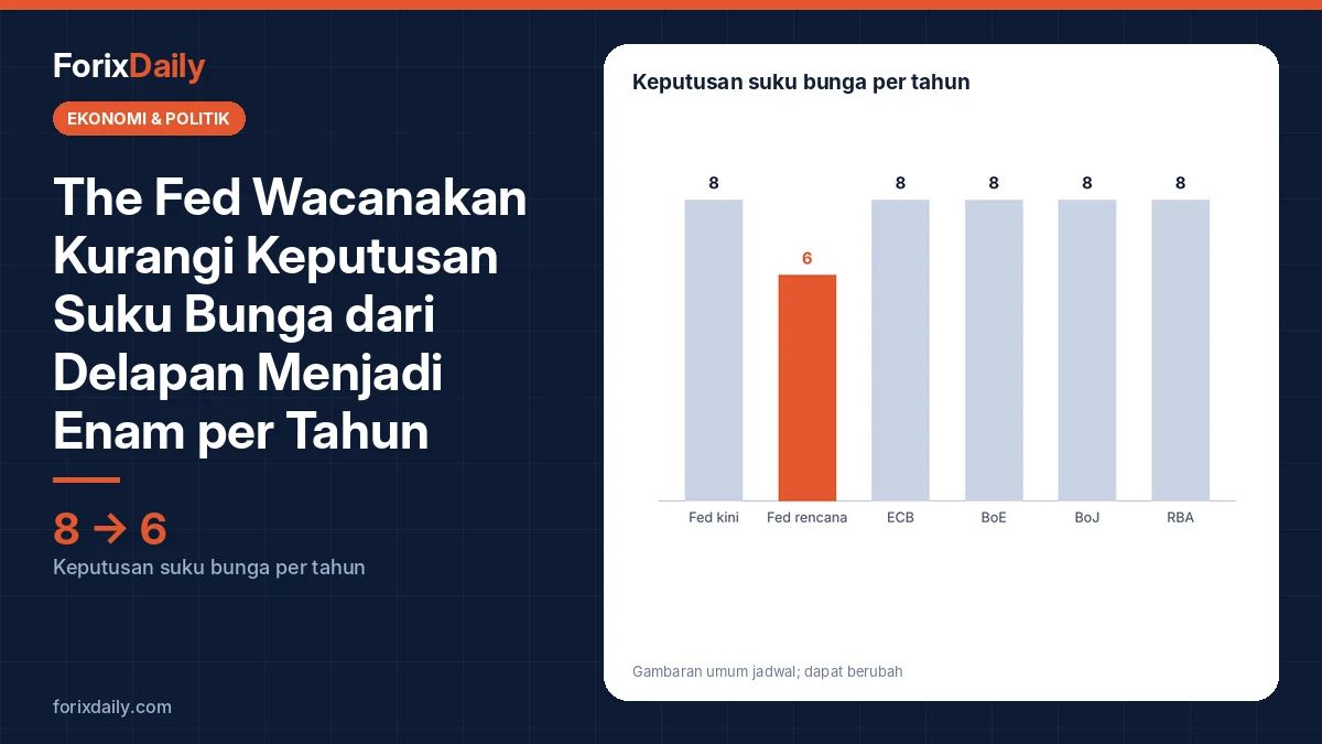 The Fed Wacanakan Kurangi Keputusan Suku Bunga dari Delapan Menjadi Enam per Tahun: Apa Dampaknya?