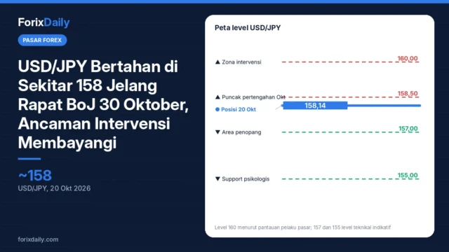 USD/JPY Bertahan di Sekitar 158 Jelang Rapat BoJ 30 Oktober, Ancaman Intervensi Membayangi